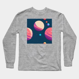 Colorful planets pattern Long Sleeve T-Shirt